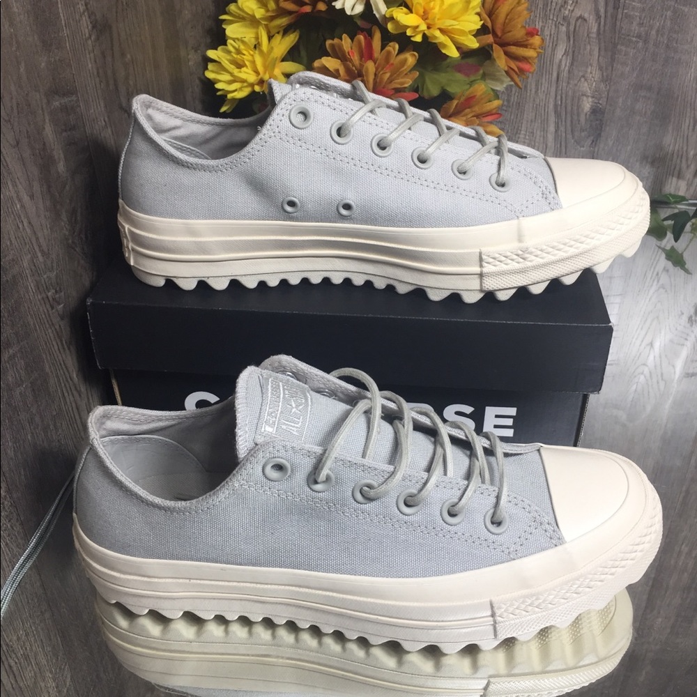 🌺 Converse Ctas Lift Ripple Canvas OX Pale Grey W - Picture 3 of 8